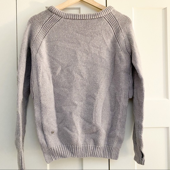 Lululemon Yin To You Crewneck Merino Wool Chunky Knit  Sweater Split Side - Picture 10 of 11